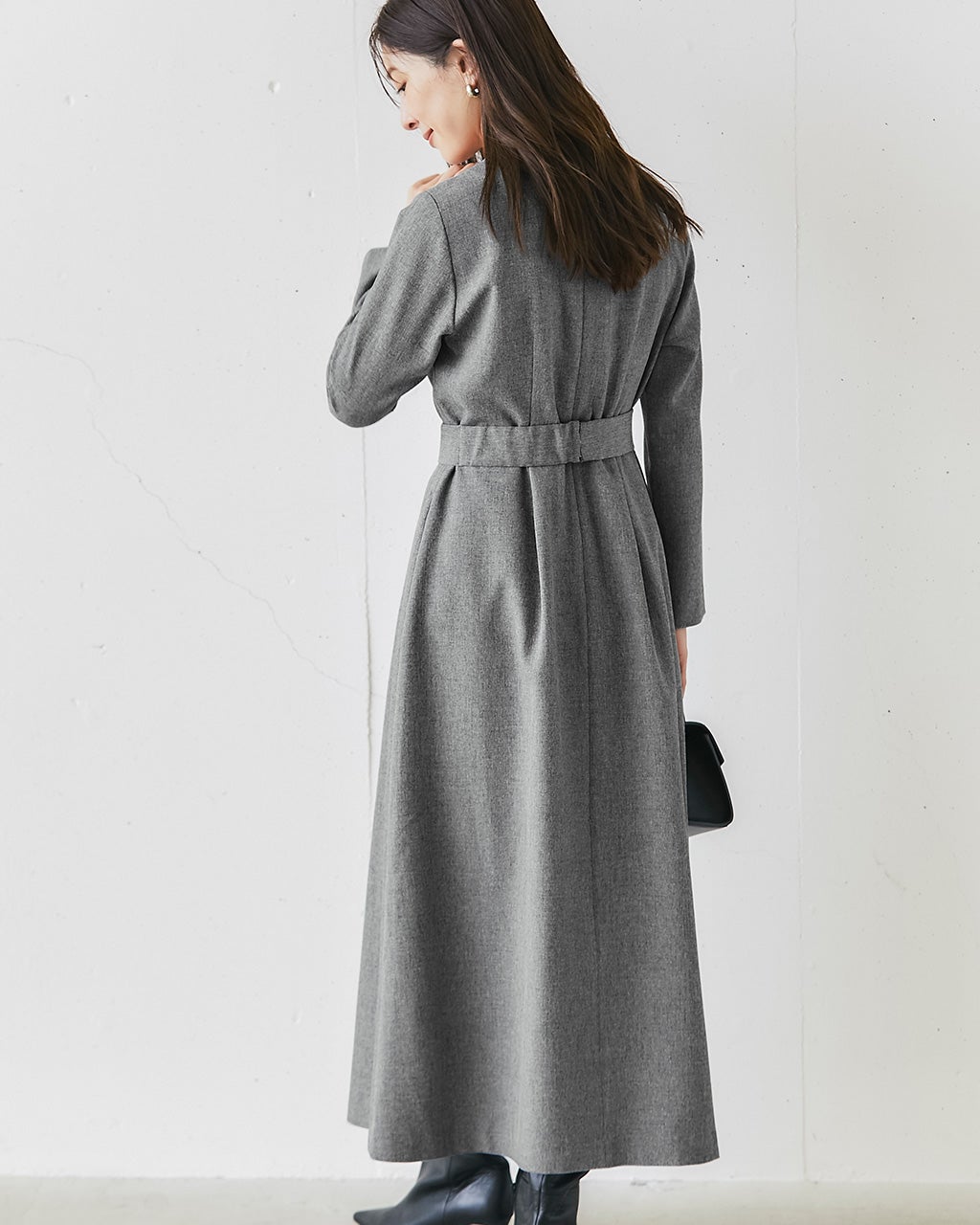 グラシエツイル・ウエストドレープワンピ―ス/DoCLASSE