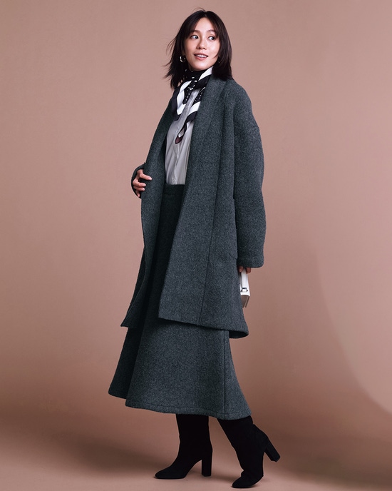 ストレッチウール・Aラインスカート