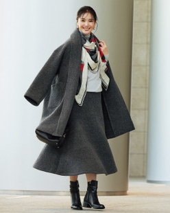 ストレッチウール・Aラインスカート