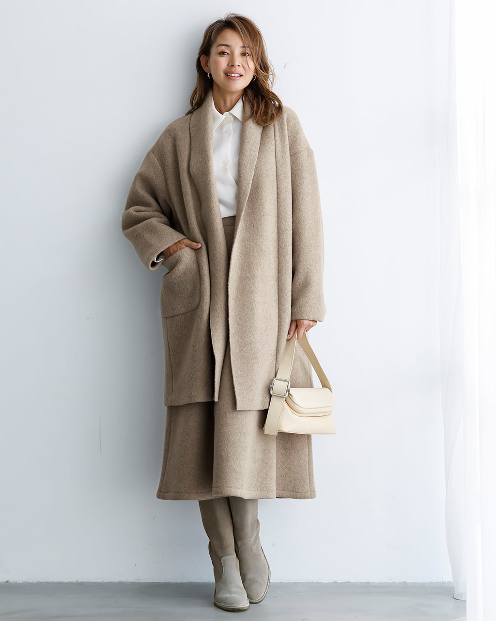 ストレッチウール・Aラインスカート/40代50代からのレディース