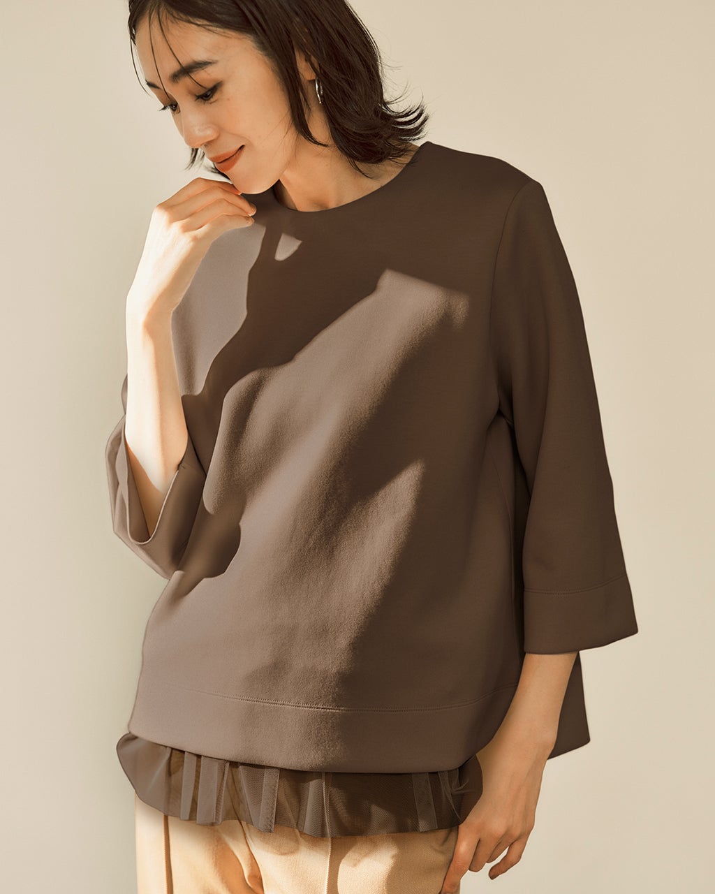 ライトダンボールニット・レイヤードトップス/DoCLASSE