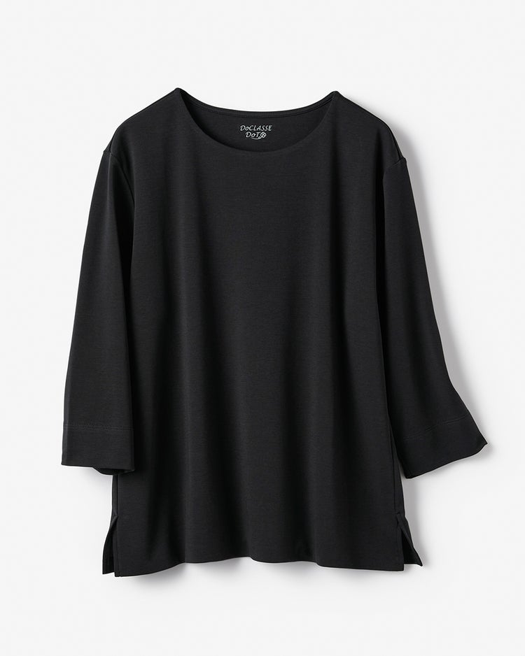 コンパクトフォルム／7分袖・ドゥクラッセTシャツ 詳細画像 ブラック 3