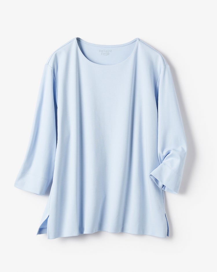 コンパクトフォルム／7分袖・ドゥクラッセTシャツ 詳細画像 ペールブルー 3