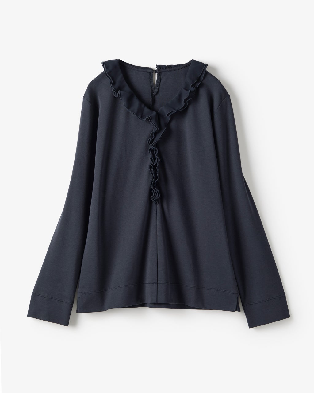 大人気　フリル　トップス 大きいサイズ レディース 肩フリルシャーリングハートネック