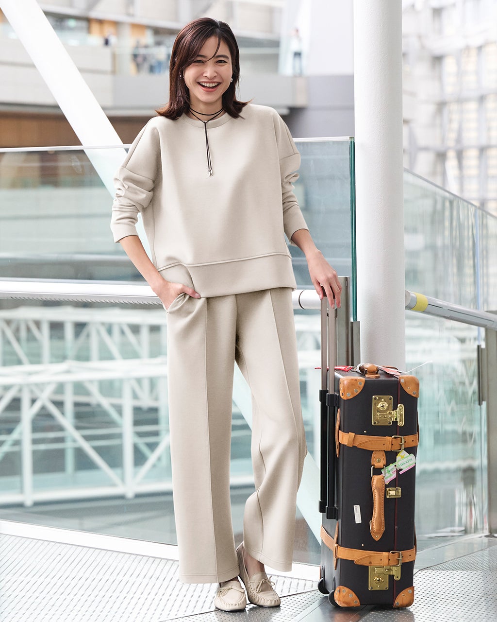 ライトダンボールニット・セミワイドパンツ/DoCLASSE