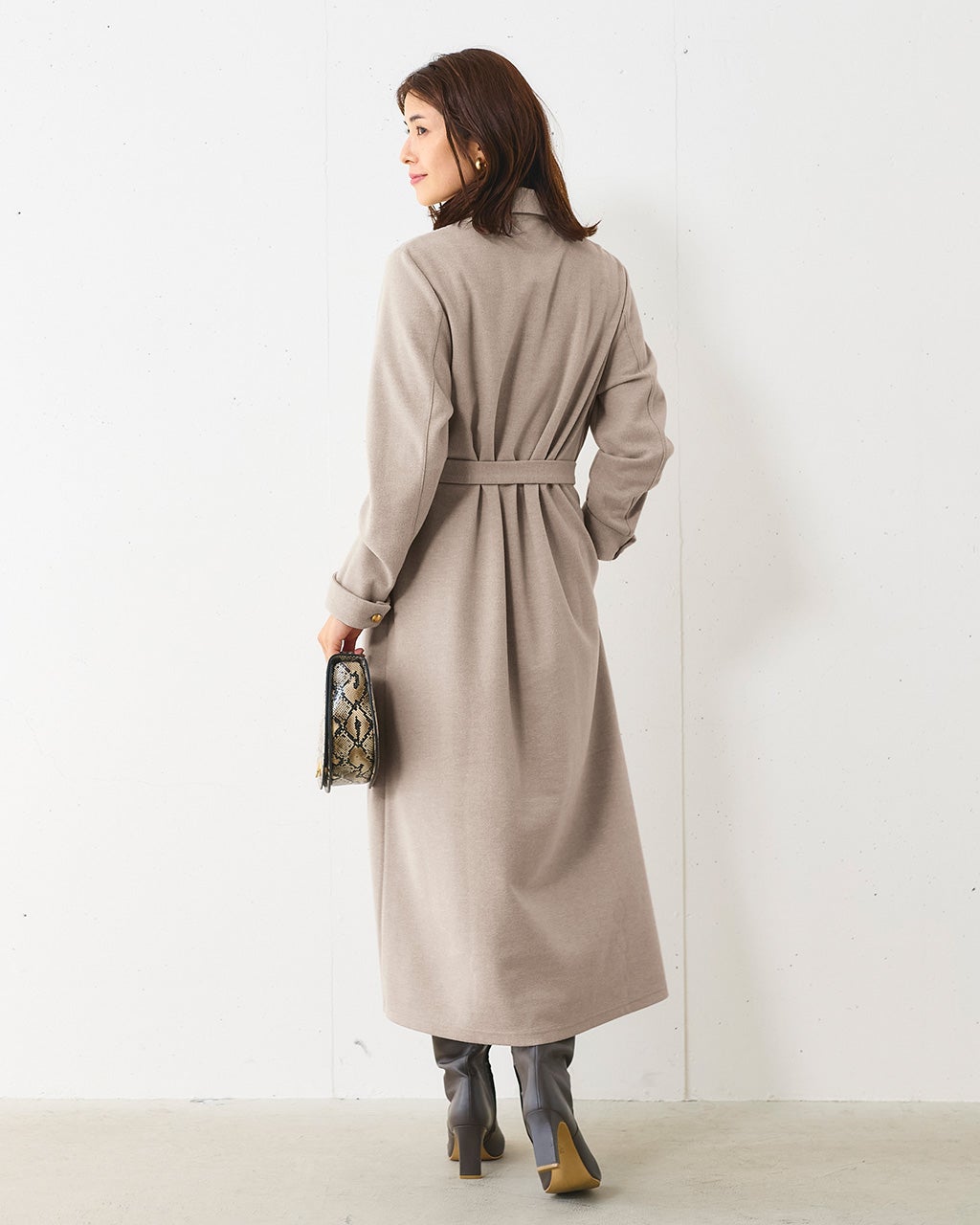 ニードルジャージー・スキッパーシャツワンピ/40代50代からの