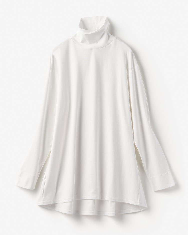 超長綿・タートルネックフレアチュニック 詳細画像 オフホワイト 5