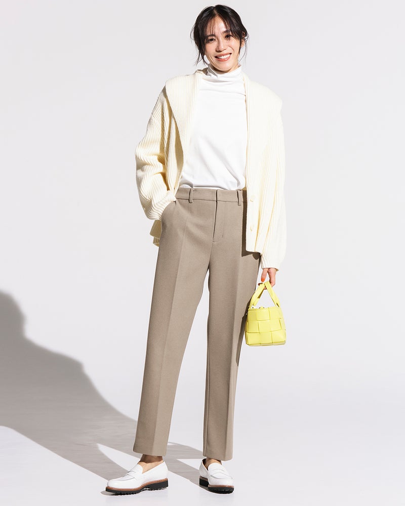 片畦編み・ショールカラーカーディガン 詳細画像 オフホワイト 2