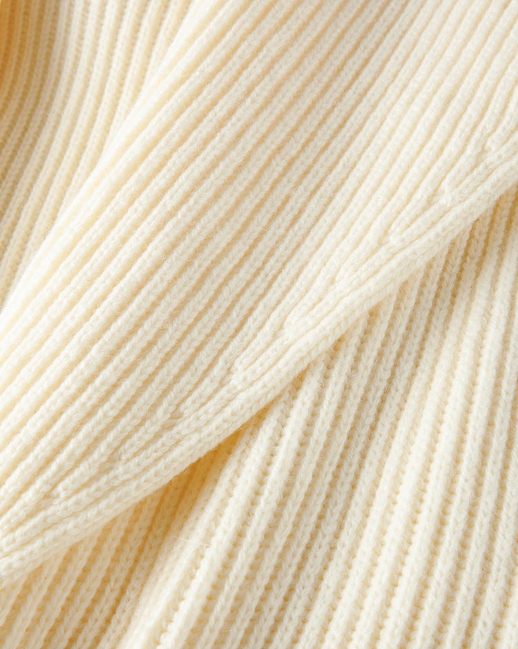 片畦編み・ショールカラーカーディガン 詳細画像 オフホワイト 4
