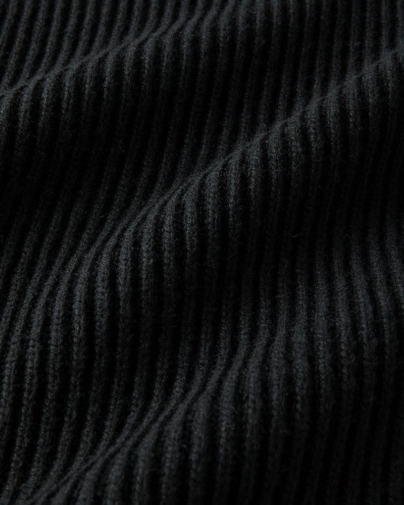 片畦編み・ショールカラーカーディガン 詳細画像 ブラック 5