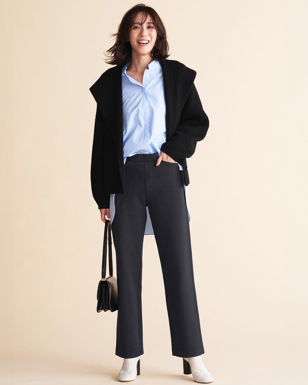 レディース ストレートパンツ（ネイビー）一覧/40代50代からの