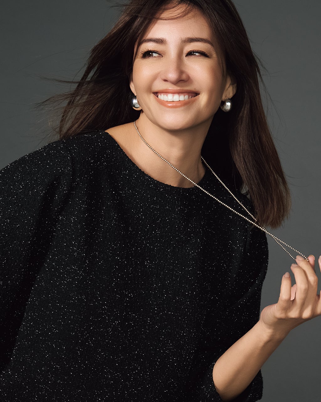 ストレッチラメジャカード・2WAYプルオーバー/40代50代からの