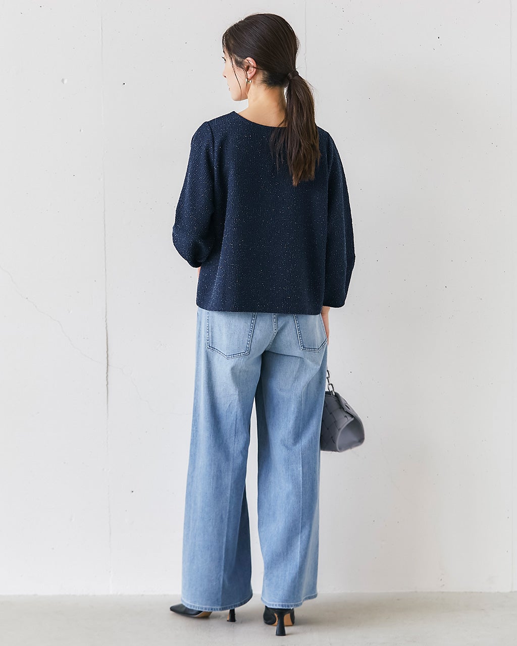 ストレッチラメジャカード・2WAYプルオーバー/40代50代からの