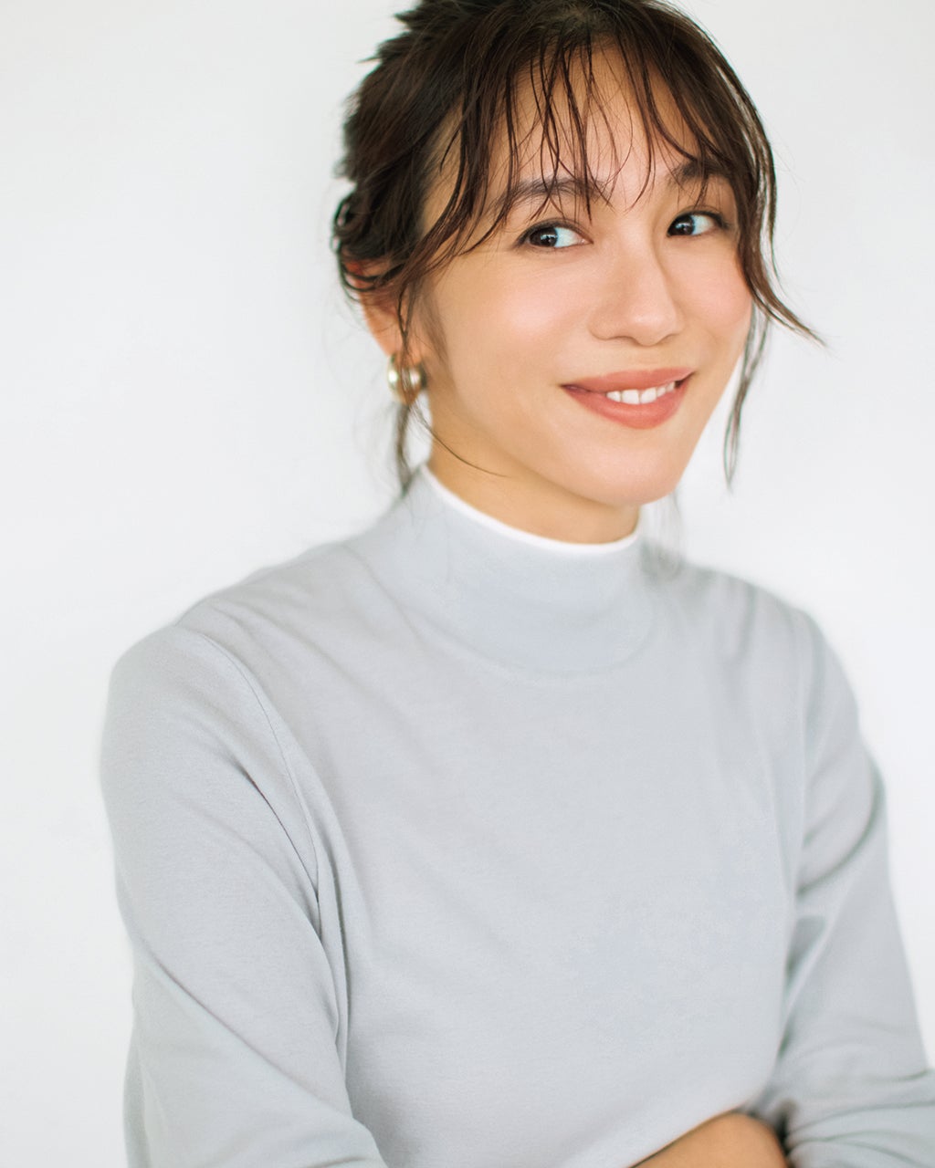 ❤︎ページ コットンガーゼ・配色ハイネック／長袖/40代50代からのレディース