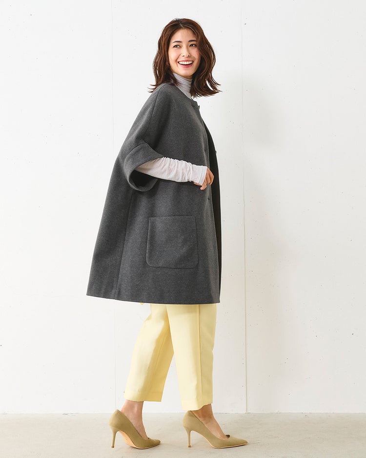 起毛ニードル・ポンチョコート 詳細画像 グレー 4