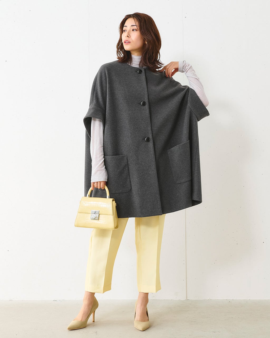 起毛ニードル・ポンチョコート/DoCLASSE