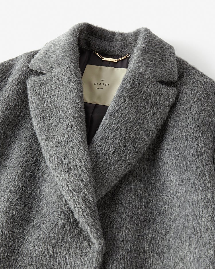 アルパカシャギー・テーラーロングコート 詳細画像 グレー 3