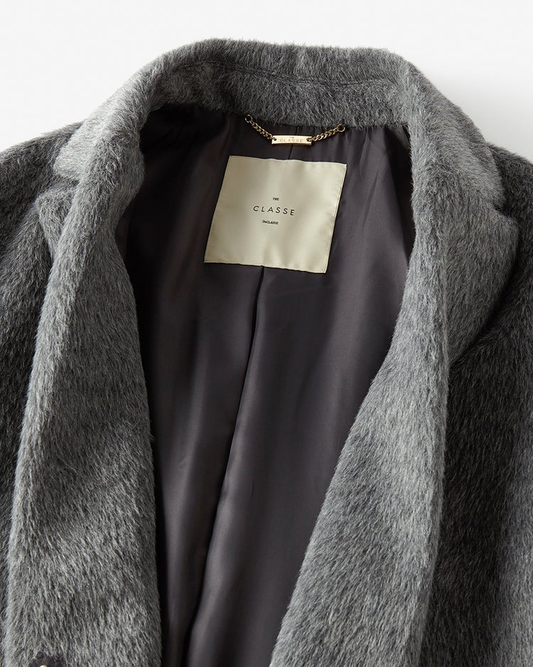 アルパカシャギー・テーラーロングコート 詳細画像 グレー 4