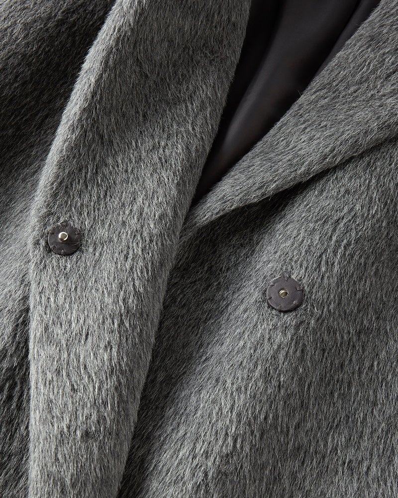 アルパカシャギー・テーラーロングコート 詳細画像 グレー 5