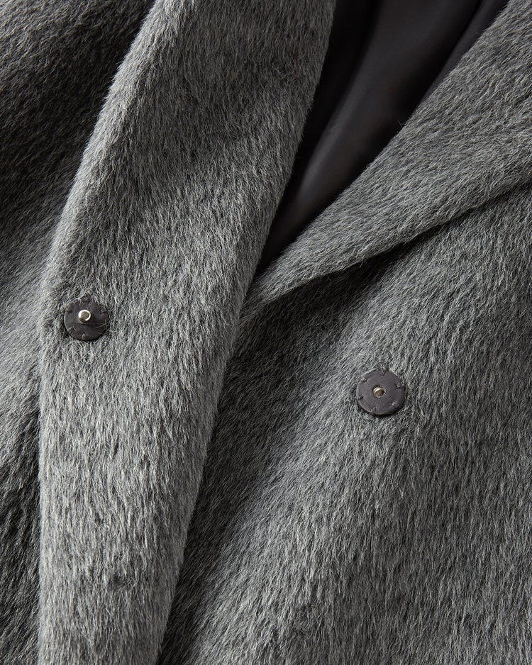 アルパカシャギー・テーラーロングコート 詳細画像 グレー 5