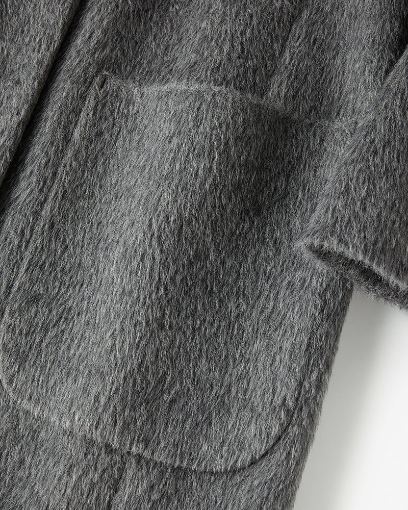 アルパカシャギー・テーラーロングコート 詳細画像 グレー 6