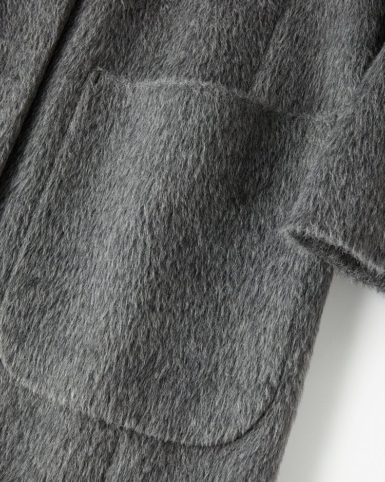 アルパカシャギー・テーラーロングコート 詳細画像 グレー 6