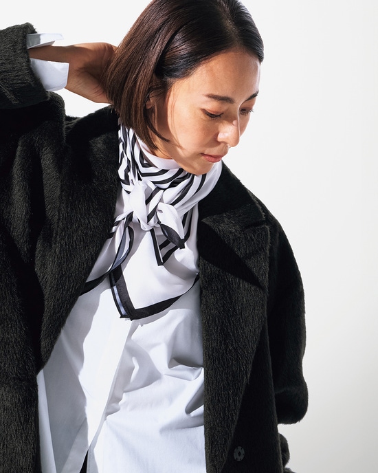 アルパカシャギー・テーラーロングコート