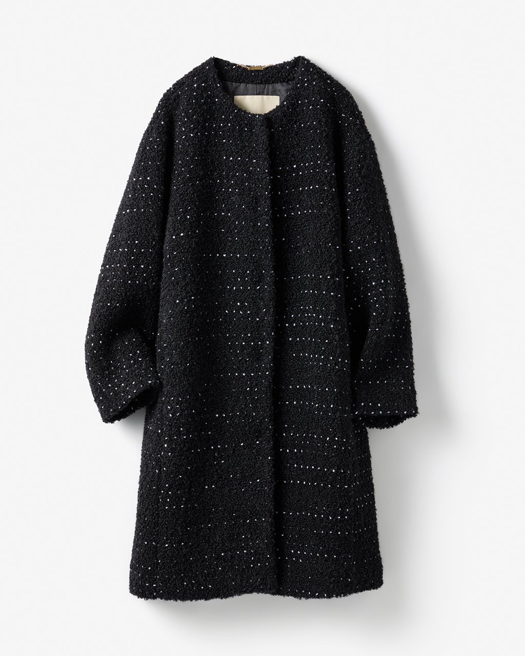 ミックスツイード・ノーカラーコート/40代50代からのレディース