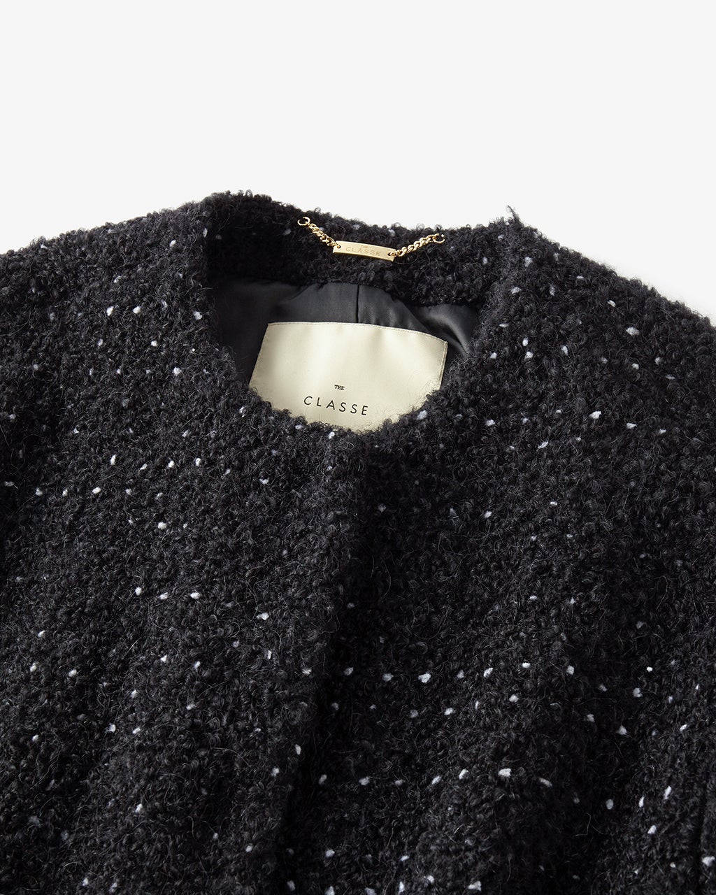 ミックスツイード・ノーカラーコート/40代50代からのレディース