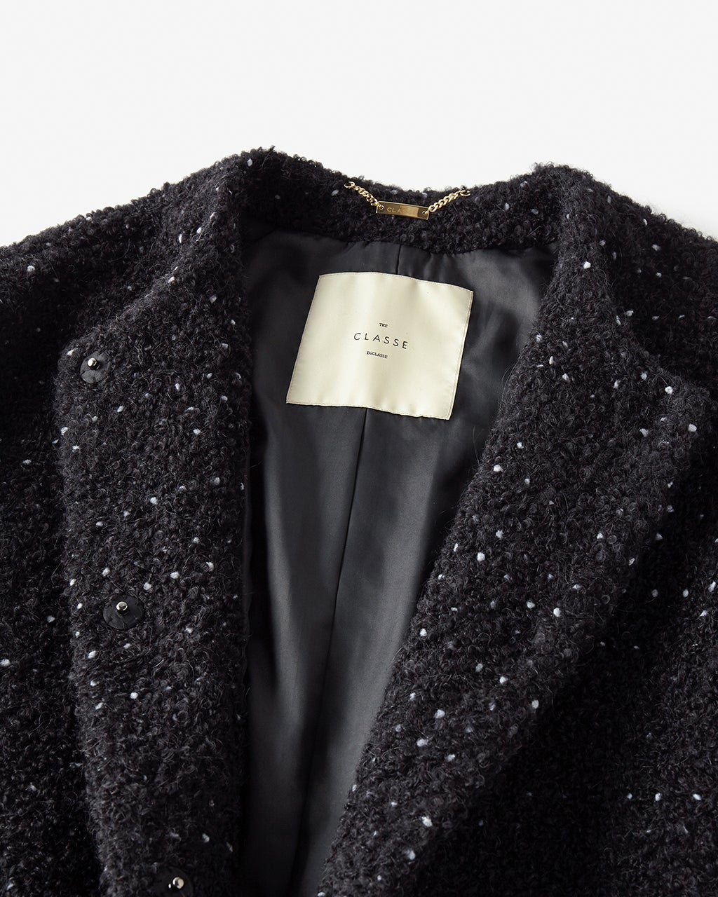 ミックスツイード・ノーカラーコート/40代50代からのレディース