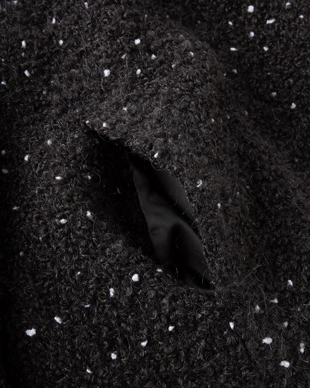 ミックスツイード・ノーカラーコート/DoCLASSE