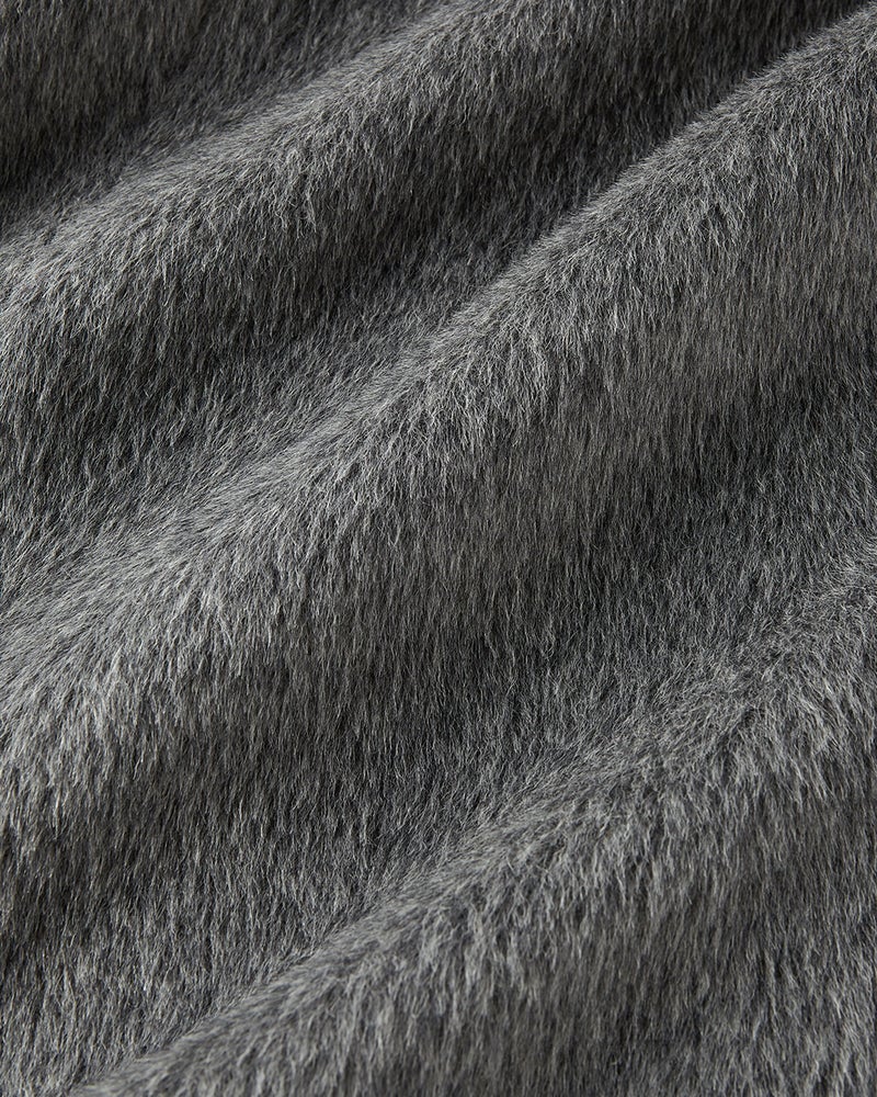 アルパカシャギー・スタンドショートコート 詳細画像 グレー 4