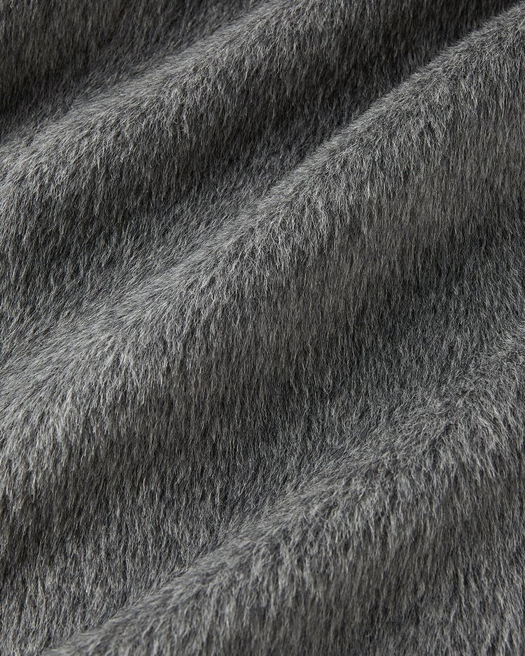 アルパカシャギー・スタンドショートコート 詳細画像 グレー 4