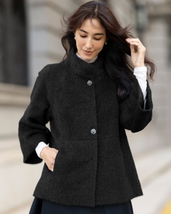 アルパカシャギー・スタンドショートコート