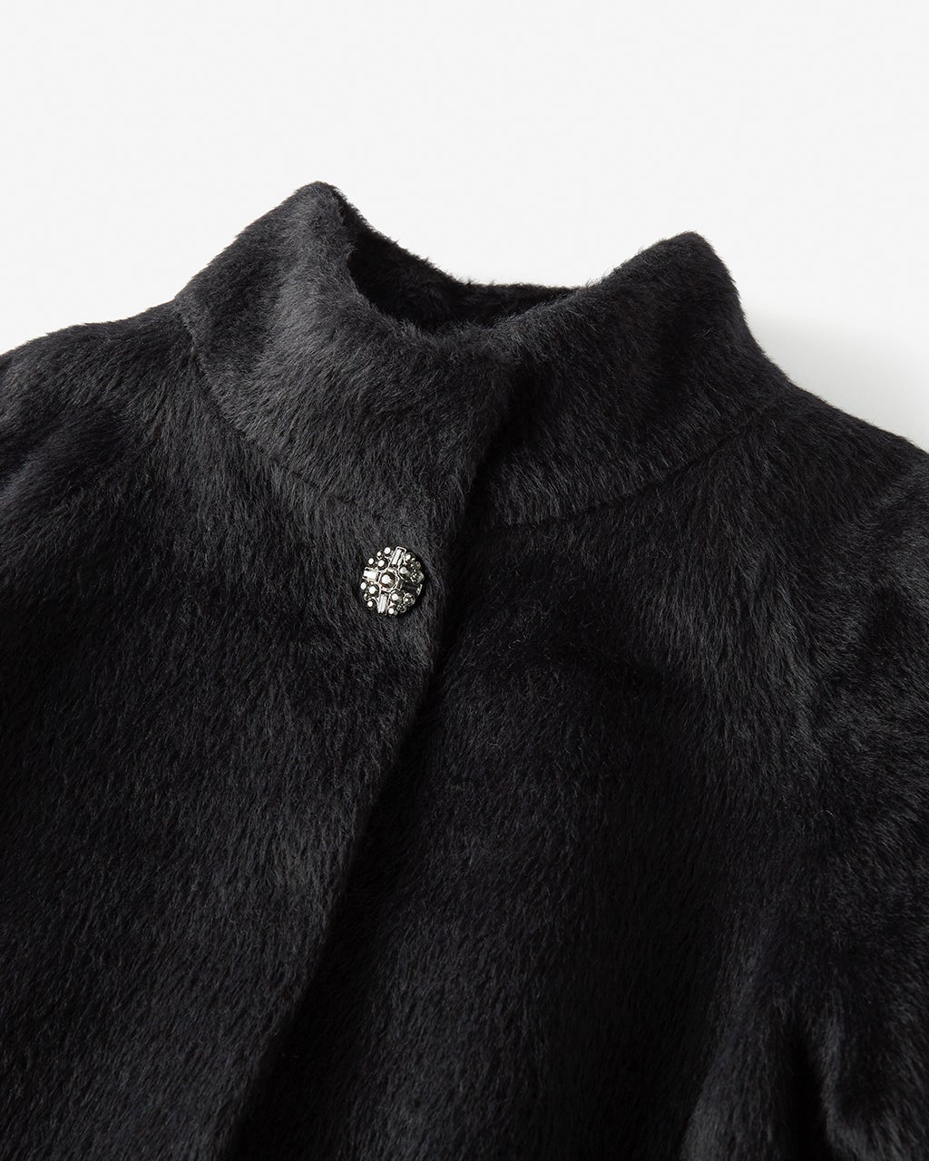 アルパカシャギー・スタンドショートコート/40代50代からのレディース