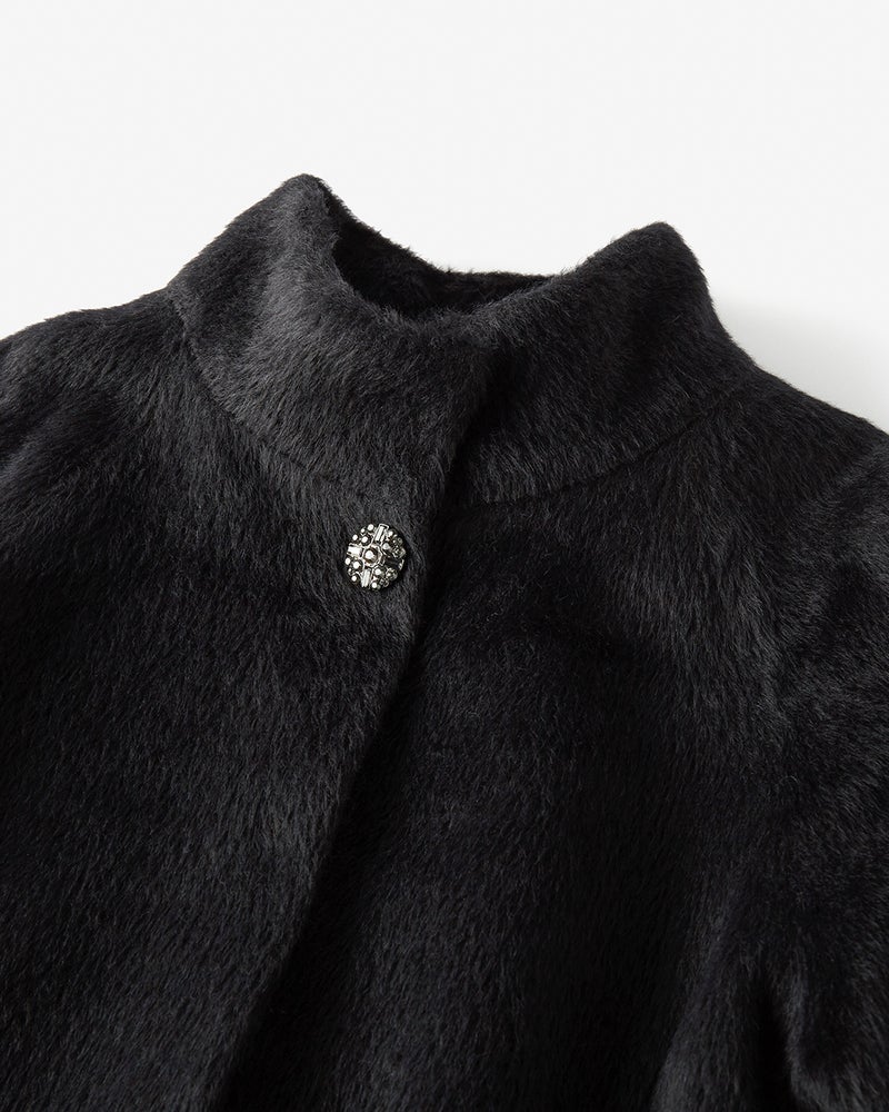 アルパカシャギー・スタンドショートコート 詳細画像 ブラック 3