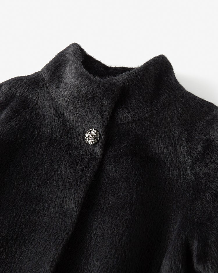 アルパカシャギー・スタンドショートコート 詳細画像 ブラック 3