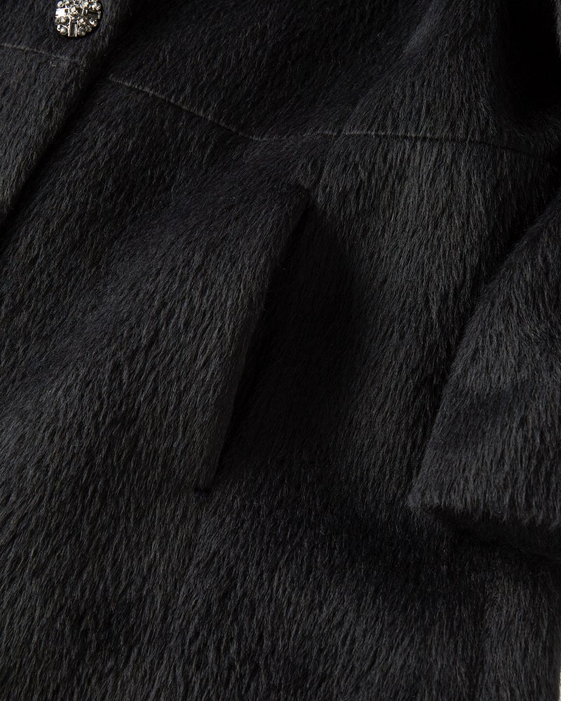アルパカシャギー・スタンドショートコート 詳細画像 ブラック 5