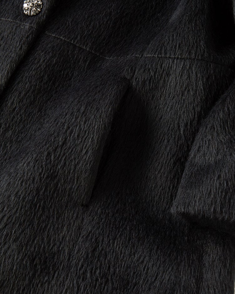 アルパカシャギー・スタンドショートコート 詳細画像 ブラック 5