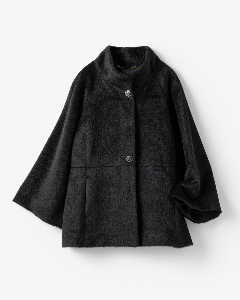 アルパカシャギー・スタンドショートコート 詳細画像 ブラック 8