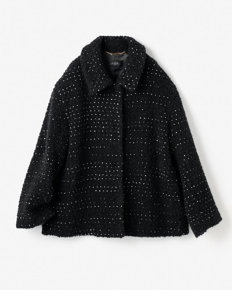 ミックスツイード・ジャケットブルゾン 詳細画像 ブラックパターン 8