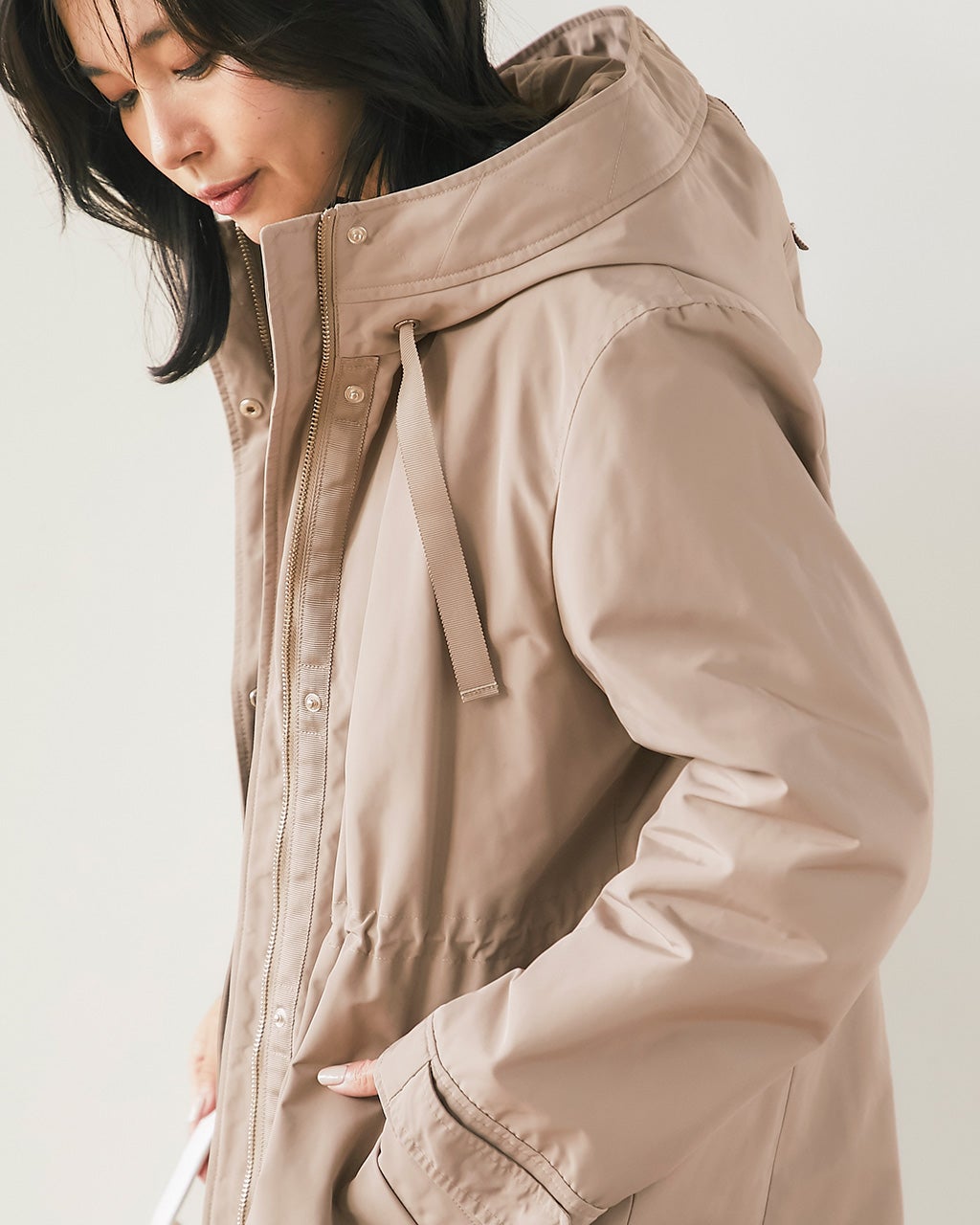 マジカルサーモ・グログランコート／立体フード/40代50代からの