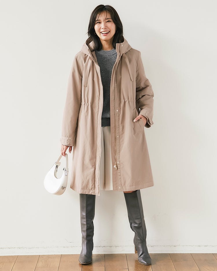 マジカルサーモ・グログランコート／立体フード 詳細画像 トープ 4