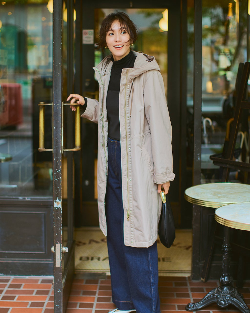 マジカルサーモ・グログランコート／立体フード/40代50代からの