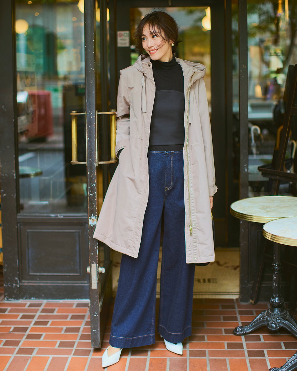 DoCLASSE　マジカルサーモグログランコート／立体フード　M マジカルサーモ・グログランコート／立体フード/DoCLASSE