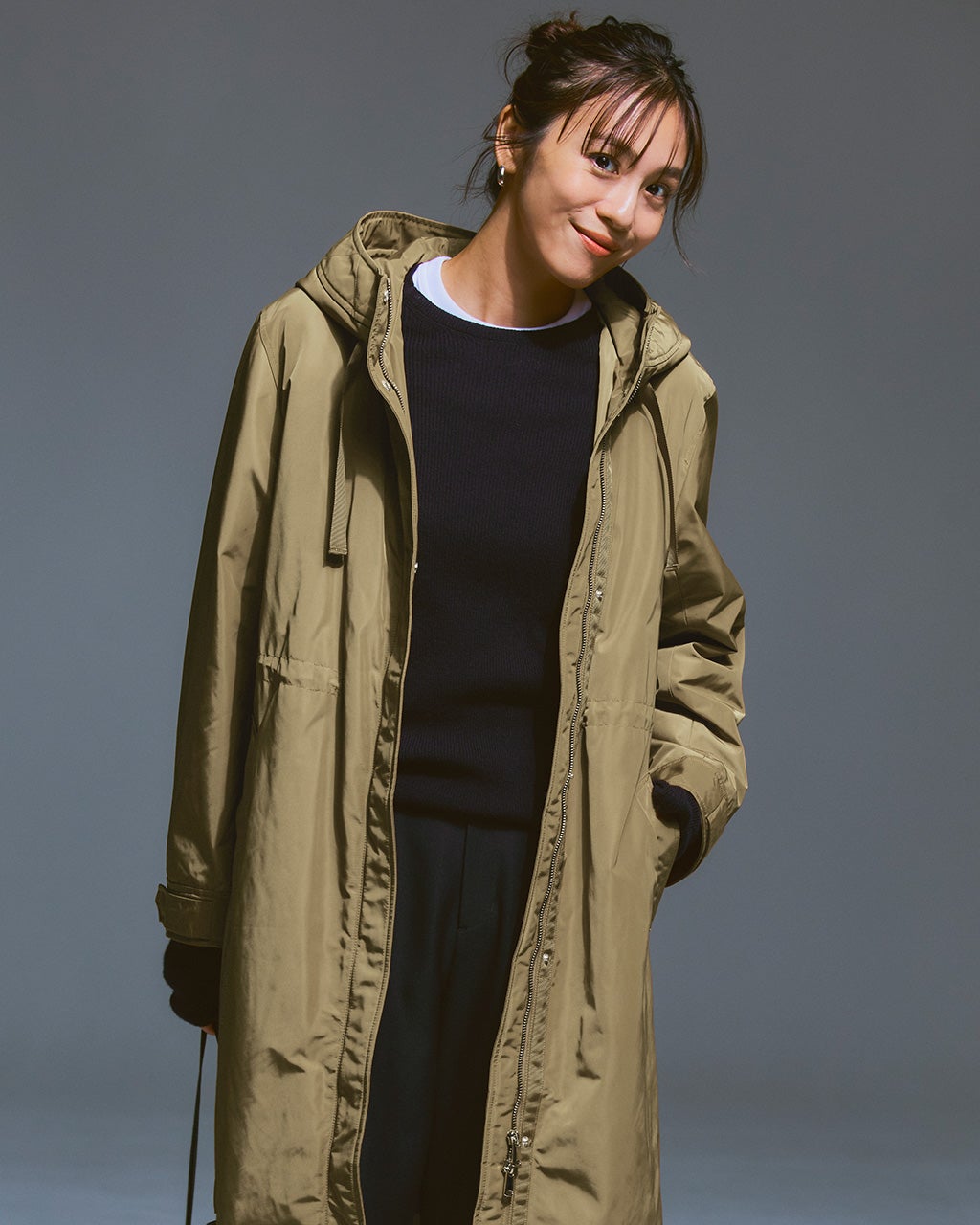 マジカルサーモ・グログランコート／立体フード/40代50代からの