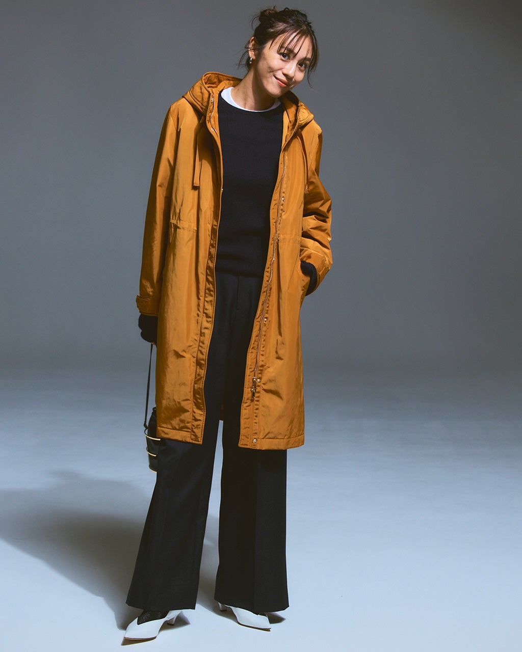 マジカルサーモ・グログランコート／立体フード/40代50代からの