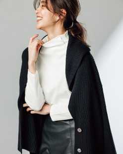 超長綿・サイドボタンハイネック