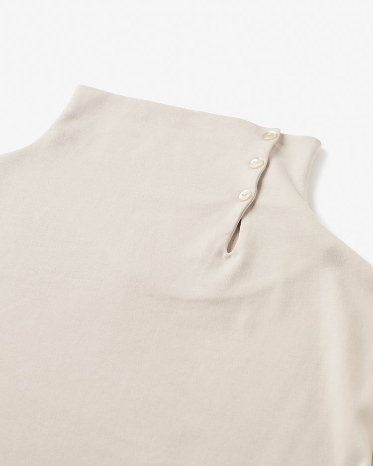 超長綿・サイドボタンハイネック 詳細画像 ライトグレー 6