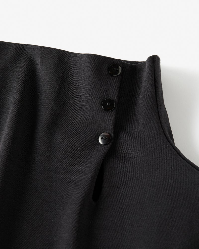 超長綿・サイドボタンハイネック 詳細画像 ブラック 2